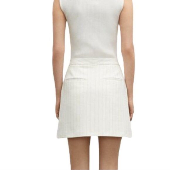 Club Monaco Suiting Mini Skirt Belted Pinstripe Pockets Nautical - Picture 10 of 11